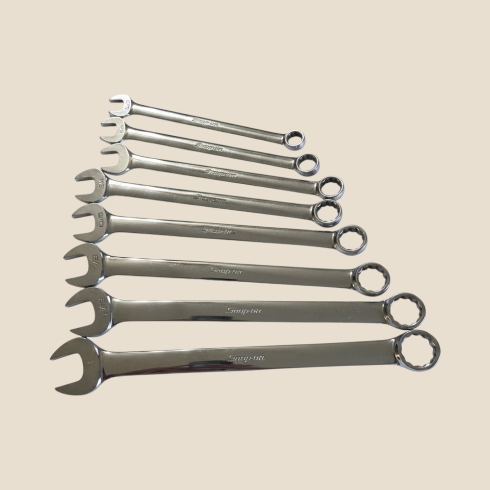 Vintage Snap-on OEX SAE Wrench Set 9/16-1in 8pc Old Logo USA 1960s